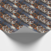 Saint Bernard Halloween Spooky Cadeaupapier (Hoek)