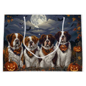 Saint Bernard Halloween Spooky Groot Cadeauzakje (Voorkant)