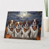 Saint Bernard Halloween Spooky Kaart (Voorkant)