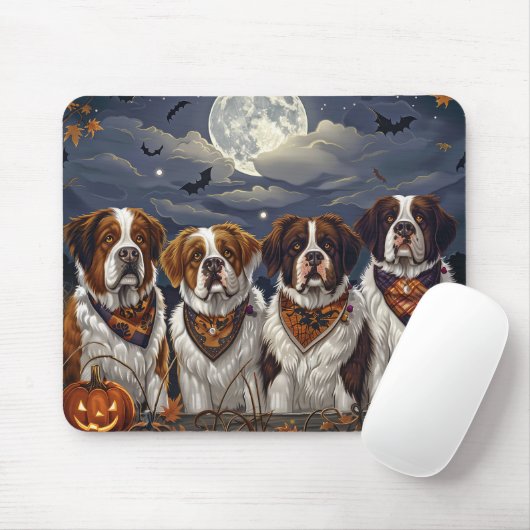 Saint Bernard Halloween Spooky Muismat (Met muis)
