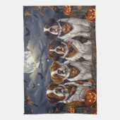 Saint Bernard Halloween Spooky Theedoek (Verticaal)