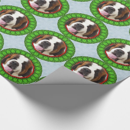 Saint Bernard Happy Howliday Cadeaupapier (Hoek)