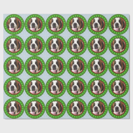 Saint Bernard Happy Howliday Cadeaupapier (Vlak)
