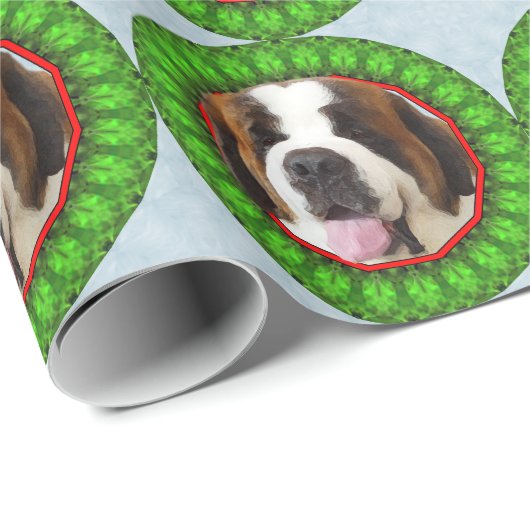 Saint Bernard Happy Howliday Cadeaupapier (Rol Hoek)