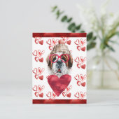 Saint Bernard Hearts Hondenliefhebber Valentijn Gi Feestdagenkaart (Staand voorkant)