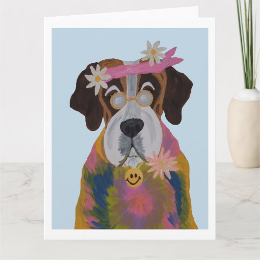 Saint Bernard Hippie Kaart (Voorkant)
