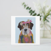 Saint Bernard Hippie Kaart (Staand voorkant)