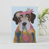 Saint Bernard Hippie Kaart (Staand voorkant)