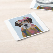 Saint Bernard Hippie Kartonnen Onderzetters (Schuin)