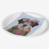 Saint Bernard Hippie Papieren Bordje (Gekanteld)