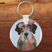 Saint Bernard Hippie Sleutelhanger (Achterkant)