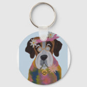 Saint Bernard Hippie Sleutelhanger (Achterkant)