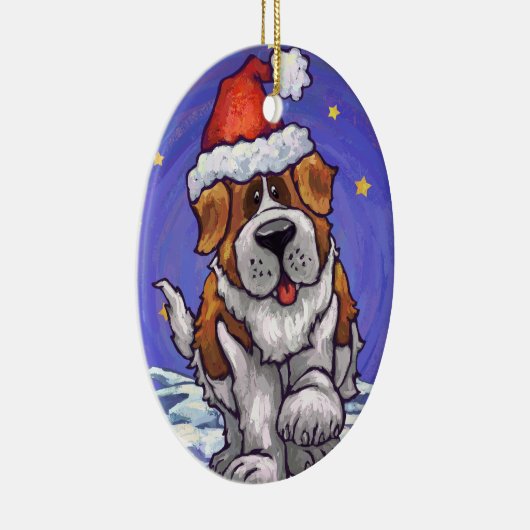 Saint Bernard Holiday Keramisch Ornament (Rechts)
