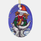Saint Bernard Holiday Keramisch Ornament (Achterkant)