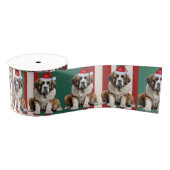 Saint Bernard Holiday Plaid Funny Dog Christmas Grosgrain Lint (Spoel)