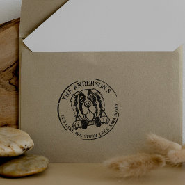 Saint Bernard Hond Familie Retouradres Rubberstempel