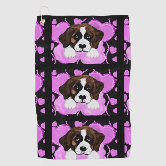 SAINT BERNARD HOND  GOLFHANDDOEK (Voorkant)
