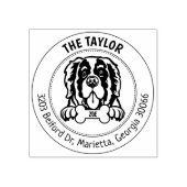 Saint Bernard Hond Retouradres Familie Rubberstempel (Afrduk)