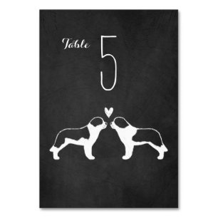 Saint Bernard Hond Silhouetten bruiloft receptie Kaart