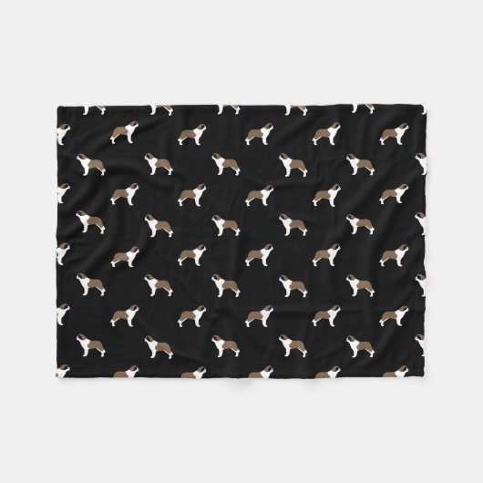 Saint Bernard Hondenras Pattern Fleece Deken (Voorkant (Horizontaal))