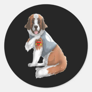 Saint Bernard I Love Mam Tattoo Dog Shirt Funny Mo Ronde Sticker