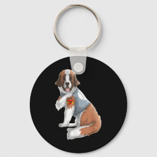 Saint Bernard I Love Mam Tattoo Dog Shirt Funny Mo Sleutelhanger