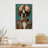 Saint Bernard In Suit Poster, Saint Bernard Poster (Keuken)