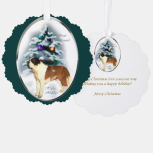 Saint Bernard kerstcadeaus Ornament Kaart