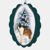 Saint Bernard kerstcadeaus Ornament Kaart (Links)