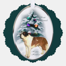 Saint Bernard kerstcadeaus Ornament Kaart