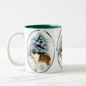 Saint Bernard kerstcadeaus Tweekleurige Koffiemok (Links)