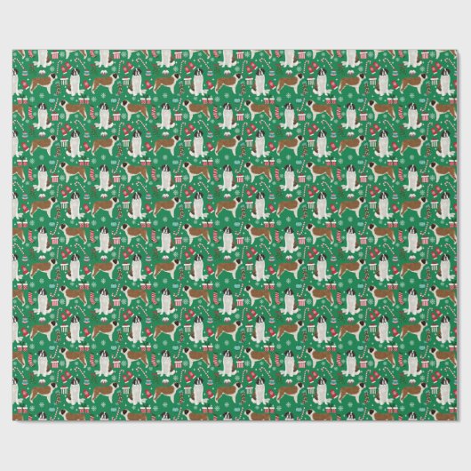 Saint Bernard Kerstdog Cadeaupapier (Vlak)