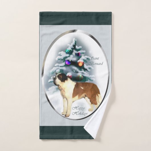 Saint Bernard Kerstmis Bad Handdoek (Handdoek)