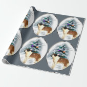 Saint Bernard Kerstmis Cadeaupapier (Uitgerold)