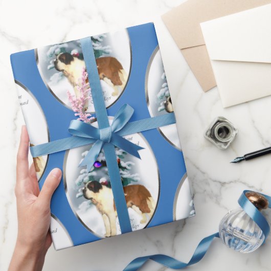 Saint Bernard Kerstmis Cadeaupapier (Geschenken)