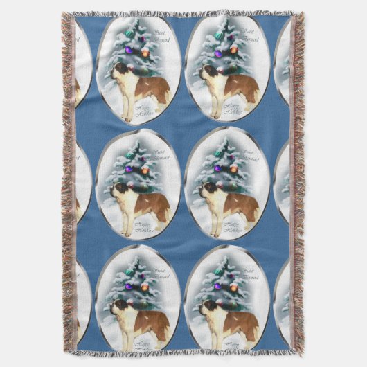 Saint Bernard Kerstmis Deken (Voorkant Verticaal)