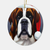 Saint Bernard Kerstmis Keramisch Ornament (Links)