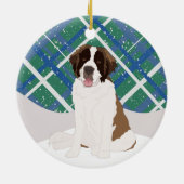 Saint Bernard Kerstmis Keramisch Ornament (Achterkant)