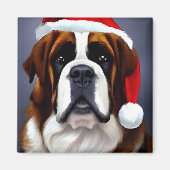 Saint Bernard Kerstmis Magneet (Voorkant)
