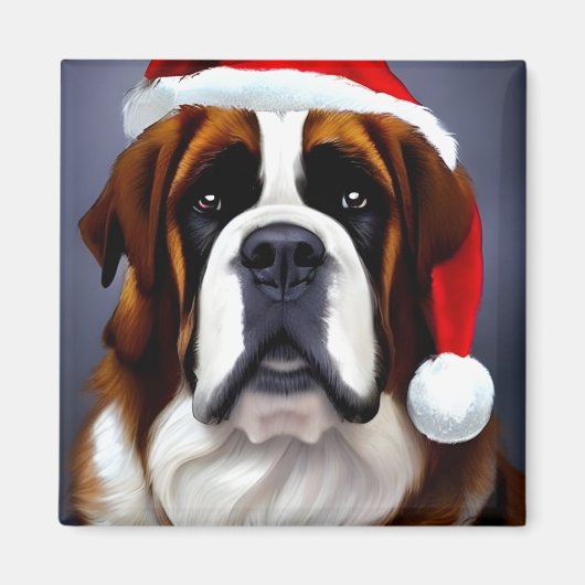 Saint Bernard Kerstmis Magneet (Voorkant)