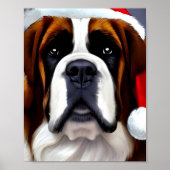 Saint Bernard Kerstmis Poster (Voorkant)