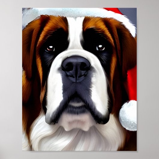 Saint Bernard Kerstmis Poster (Voorkant)