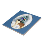 Saint Bernard Kerstmis Tegeltje (Zijkant)