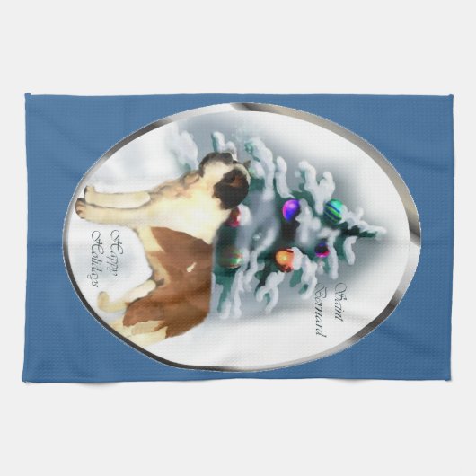 Saint Bernard Kerstmis Theedoek