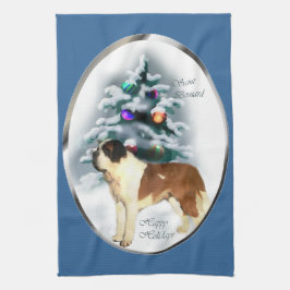 Saint Bernard Kerstmis Theedoek