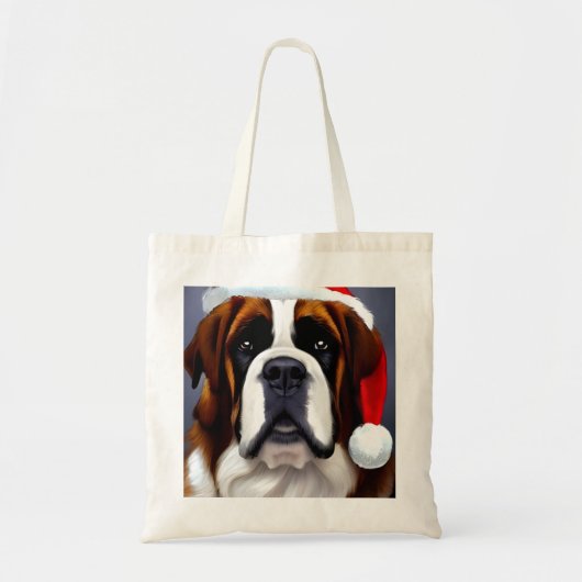 Saint Bernard Kerstmis Tote Bag (Voorkant)