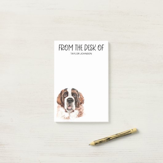 Saint Bernard liefhebber Post-it® Notes (Op bureau)