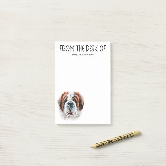 Saint Bernard liefhebber Post-it® Notes (Op bureau)