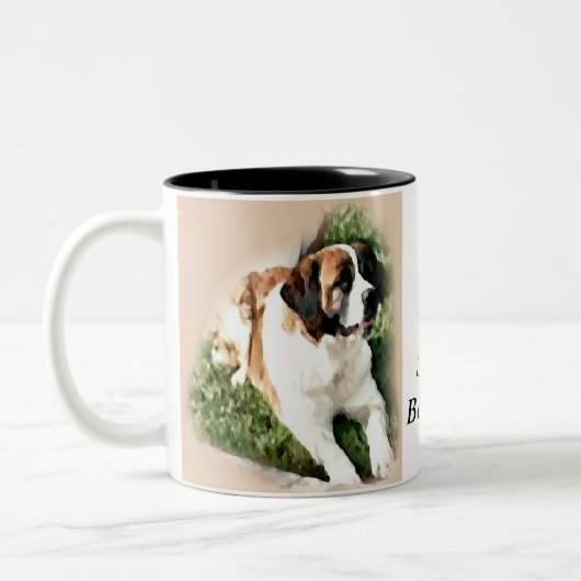 Saint Bernard Lovers Gifts Tweekleurige Koffiemok (Links)