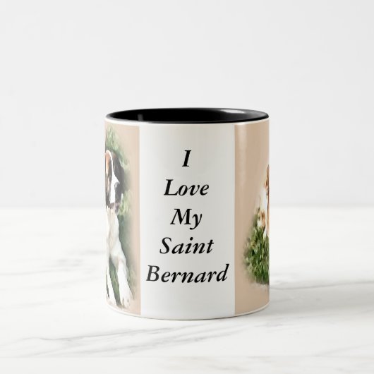 Saint Bernard Lovers Gifts Tweekleurige Koffiemok (Center)